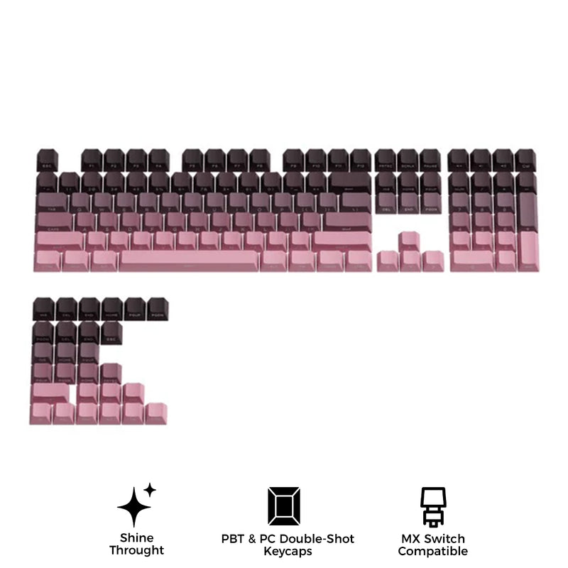 Akko Black & Pink Gradient Keycap Set Cherry Profile 135 Keys