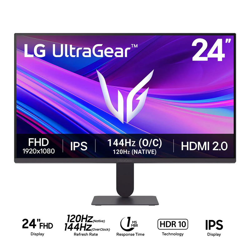 LG UltraGear 24G411A-B 24" FHD (1920x1080) 120Hz (O/C 144Hz) 1ms MBR G-SYNC Compatible / AMD FreeSync Premium Pro IPS Gaming Monitor with Tilt Adjustment