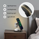 SODI W79 3-in-1 Magnetic Charger w/ 15W Qi2 Wireless Charging Night Light (Black)