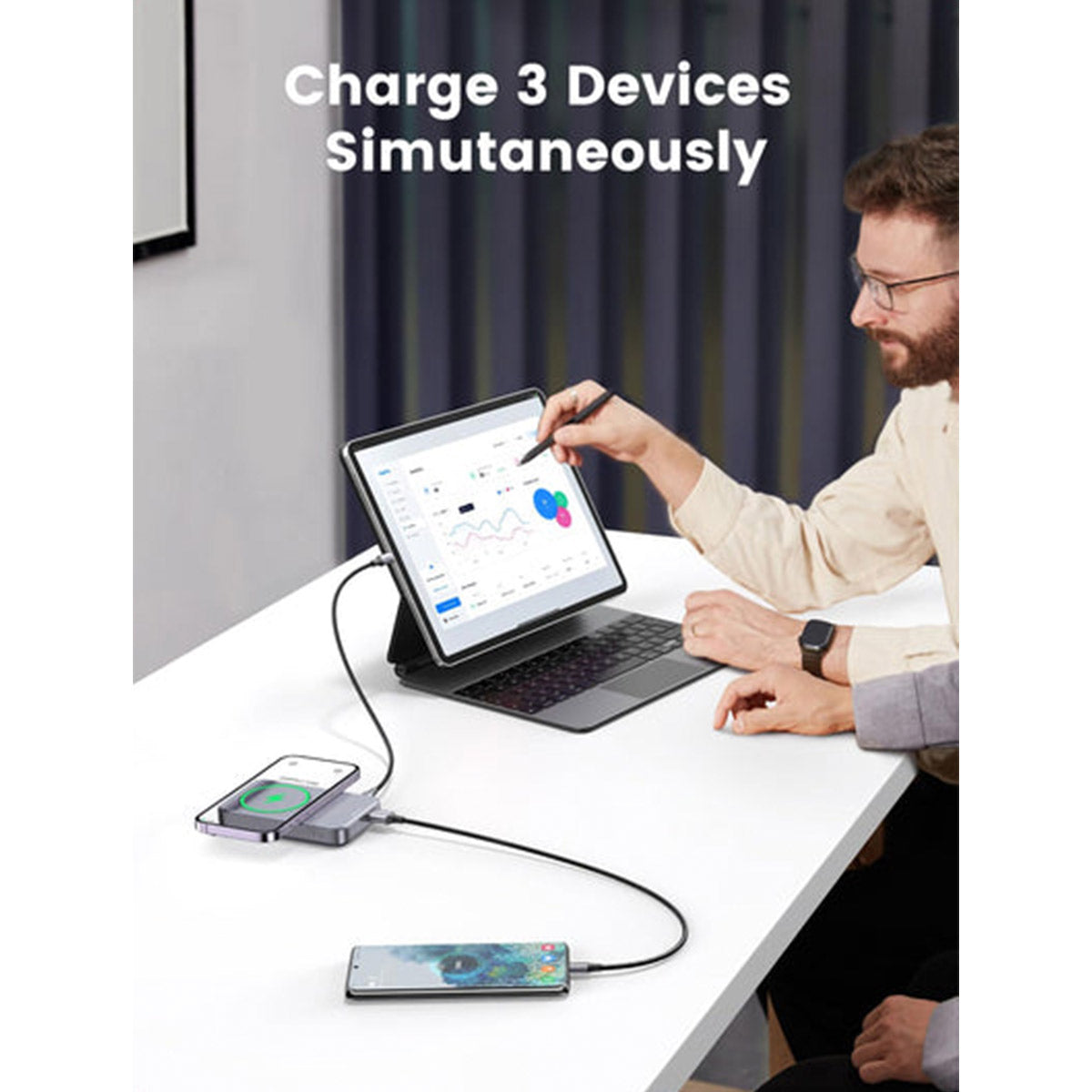 Ugreen 10000MAH Mini Magnetic Wireless 20W Power Bank (Space Grey)