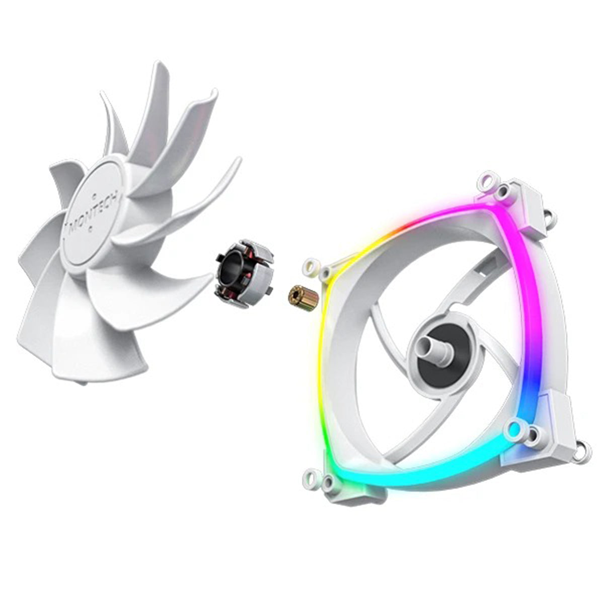 Montech RX120 PWM 120mm ARGB Reverse Single Fan Kit (Black, White)