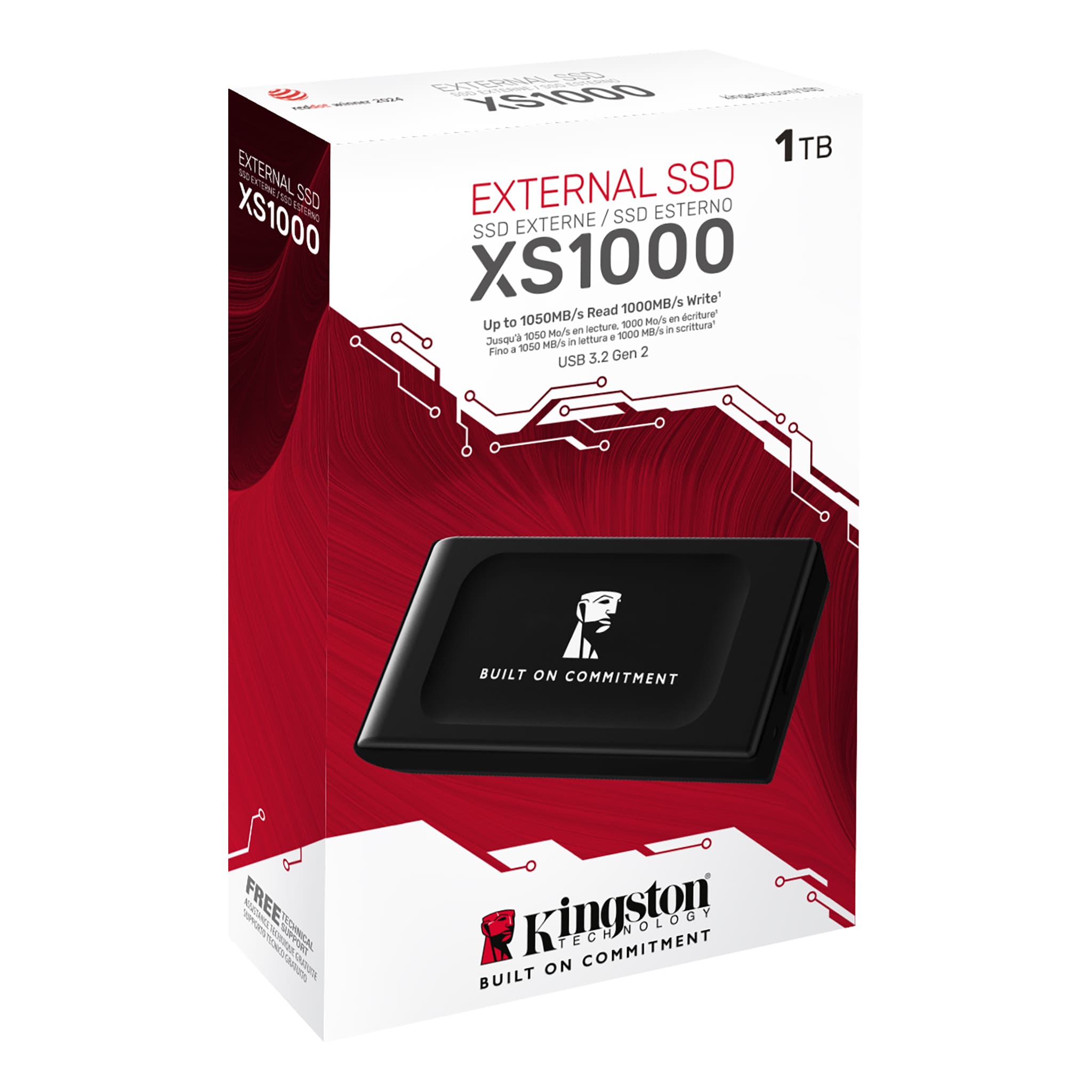 Kingston XS1000 USB 3.2 Gen 2 USB Type-C Extrenal SSD (Black) (1TB, 2TB) (SXS1000/1000GA, SXS1000/2000GA)