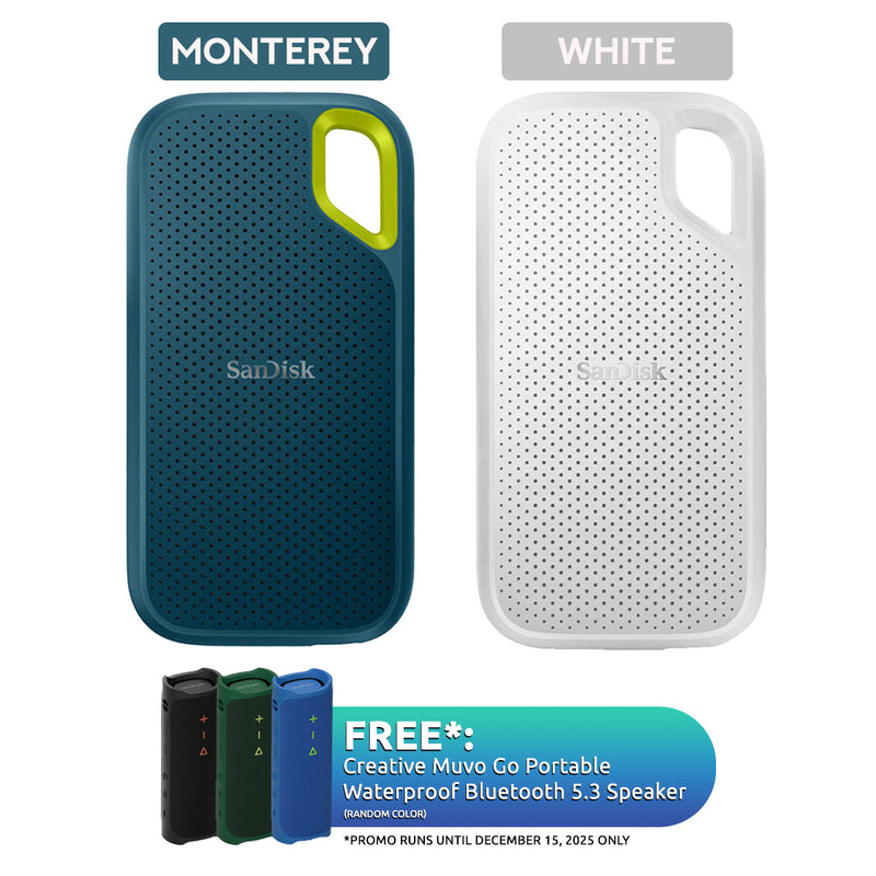 Sandisk Extreme 2TB USB-C USB 3.2 Gen 2 Up To 1050MB/S Portable SSD V2