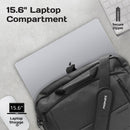 Promate Satchel-MB SleekComfort 15.6" Laptop Messenger Bag with Multiple Compartments
