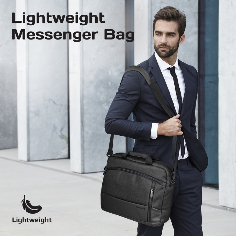 Promate Satchel-MB SleekComfort 15.6" Laptop Messenger Bag with Multiple Compartments