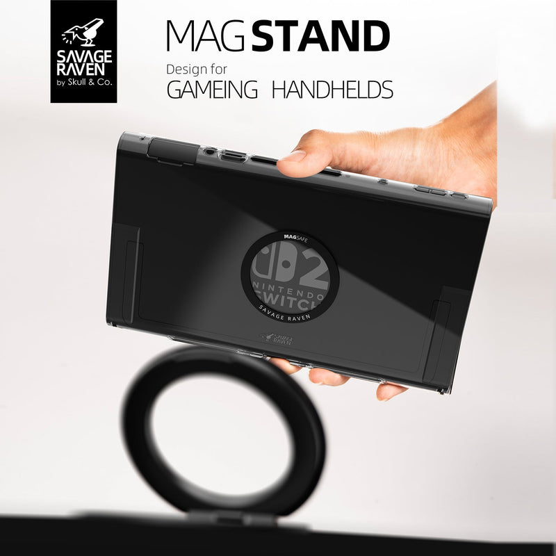 Skull & Co. MagStand Magnetic Ultra-Thin Ring Stand for Nintendo Switch 2 / Steam Deck / ROG Ally / Apple MagSafe Devices (Black) (ST-MAG-BK)