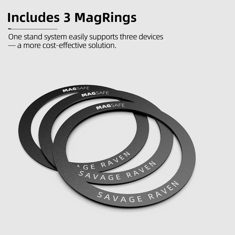 Skull & Co. MagStand Magnetic Ultra-Thin Ring Stand for Nintendo Switch 2 / Steam Deck / ROG Ally / Apple MagSafe Devices (Black) (ST-MAG-BK)