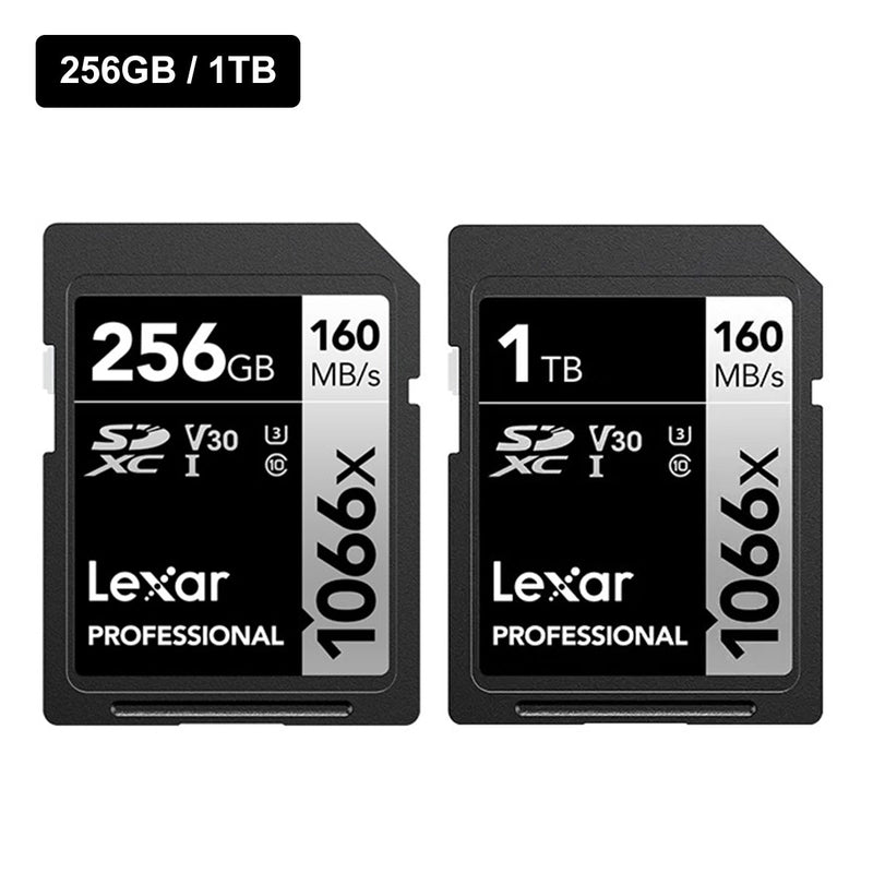 Lexar Professional 1066x SDXC UHS-I C10 U3 V30 160MB/s Read 120MB/s Write SD Card SILVER Series