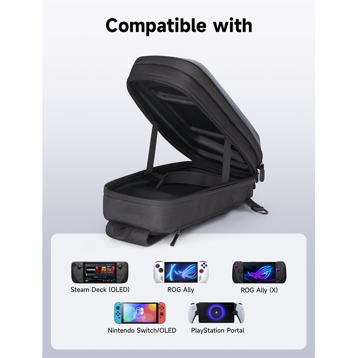JSAUX Shoulder Bag for Game Console Steam Deck/ Steam Deck OLED/ ROG Ally/ ROG Ally X