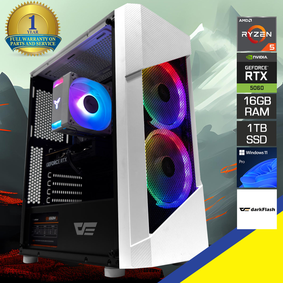 Sigma Pollux White Desktop Gaming PC