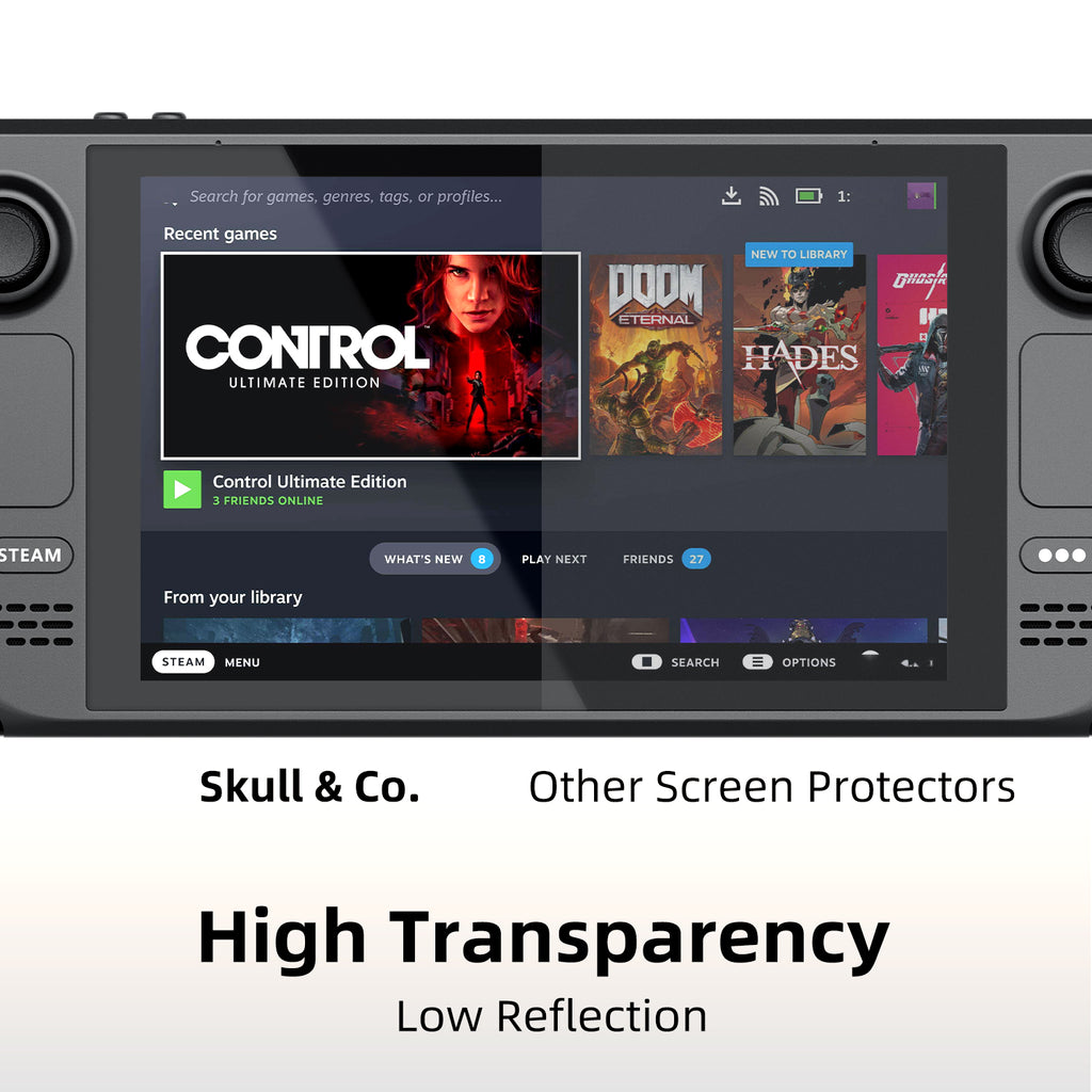 Skull & Co. Tempered Glass Screen Protector for Steam Deck 2-Pack (SDSP2)