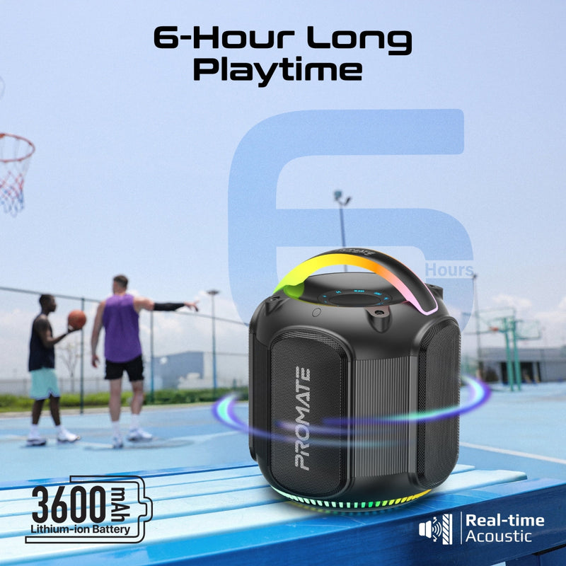 Promate Strike-80 Dynamic RGB Bluetooth v5.3 True Wireless 80W Speaker