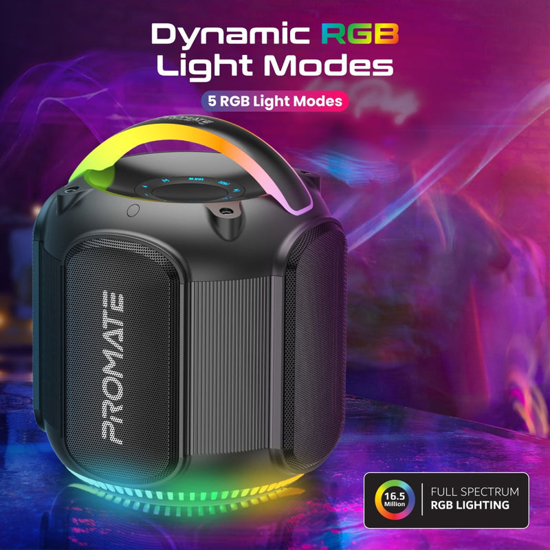 Promate Strike-80 Dynamic RGB Bluetooth v5.3 True Wireless 80W Speaker