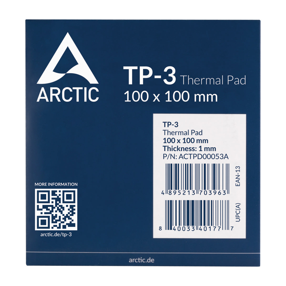 Arctic TP-3 1mm Thick 100x100mm 1 pc. Premium Performance Thermal Pad