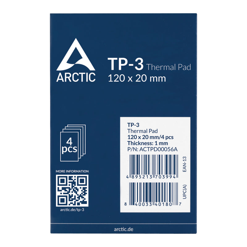 Arctic TP-3 1mm Thick 120x20mm 4 pcs. Premium Performance Thermal Pad