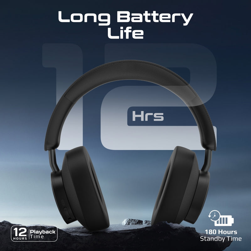 Promate Takt High Fidelity Over-Ear Stereo Wireless Headphones (Black, White)