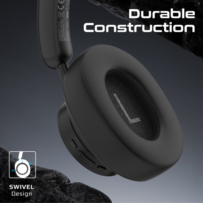 Promate Takt High Fidelity Over-Ear Stereo Wireless Headphones (Black, White)