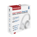 Promate Takt High Fidelity Over-Ear Stereo Wireless Headphones (Black, White)