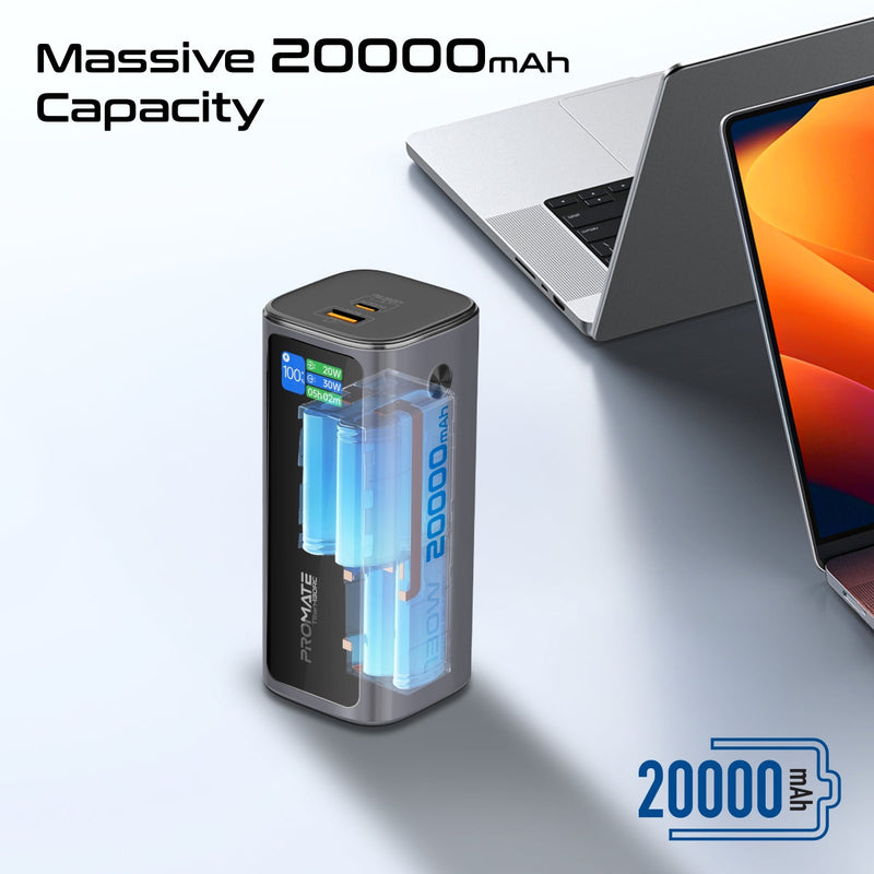 Promate Titan-130RC Ultra Compact 130W Multi-Port Power Bank | DataBlitz
