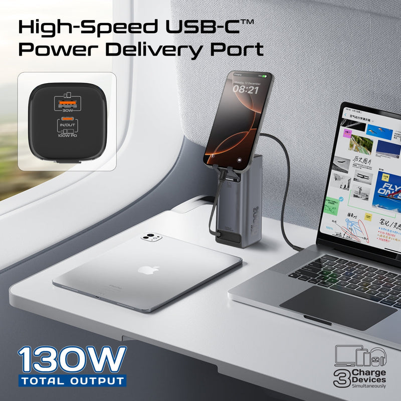 Promate Titan-130RC Ultra Compact 130W Multi-Port Power Bank | DataBlitz
