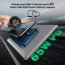 Promate TransDrive-65W 65W RapidCharge Transparent Mini Car Charger with Power Delivery & QC 3.0