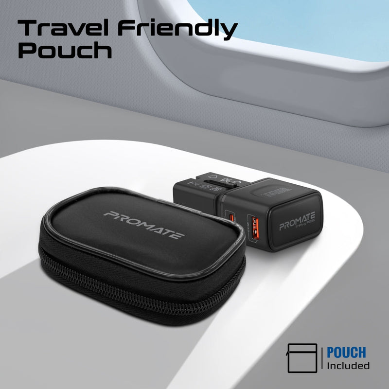 Triplug Promate TriPlug-PD35 35W Power Delivery Multi-Port Universal Travel Adapter