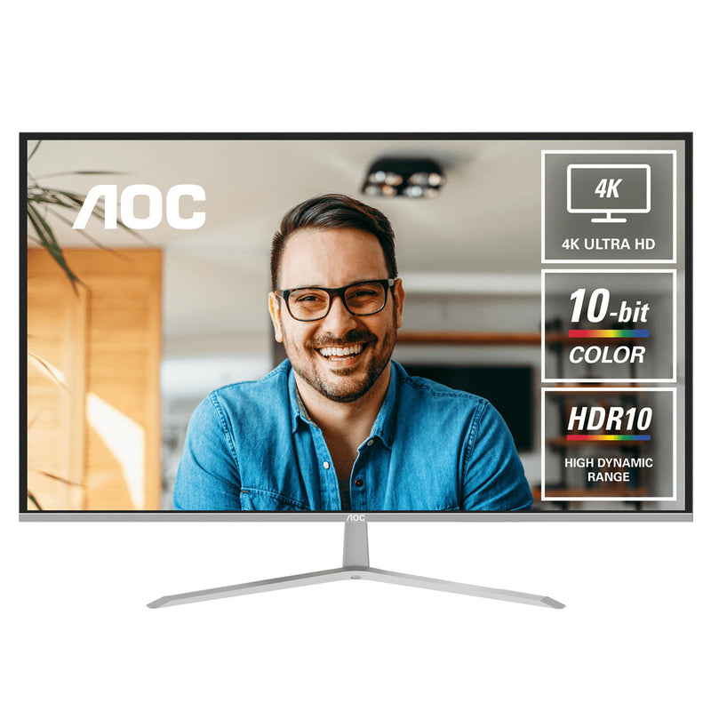 AOC U32V11N/71 31.5" UHD (3840x2160) 60Hz 4ms GTG VA Monitor with Tilt Adjustment (Black/Silver)