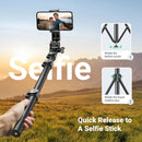 Ugreen Selfie Stick Tripod with Bluetooth Remote - 1.7m (Black) (LP680/15609)
