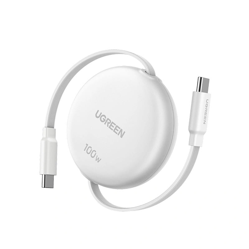 Ugreen Nexode USB-C to USB-C 100W PD Fast Charging Retractable Cable - 1m (White) (L531/95673)