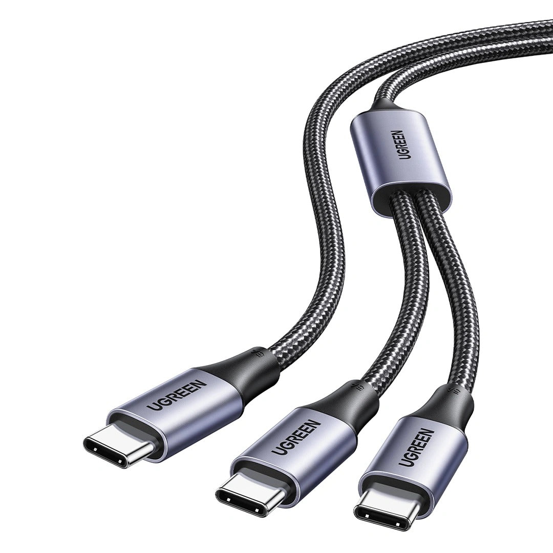 Ugreen USB-C 2-in-1 Universal 5A/140W PD Fast Charging Braided Cable - 2m (Space Gray) (L533/75733)