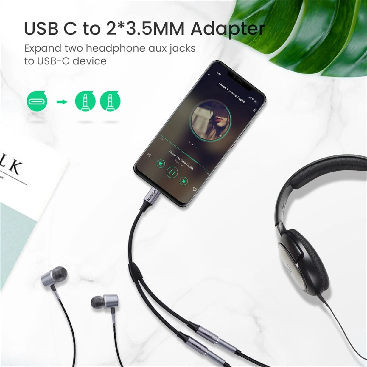 Ugreen USB-C to 3.5mm Stereo Audio Cable - 25cm (AV144/30732)