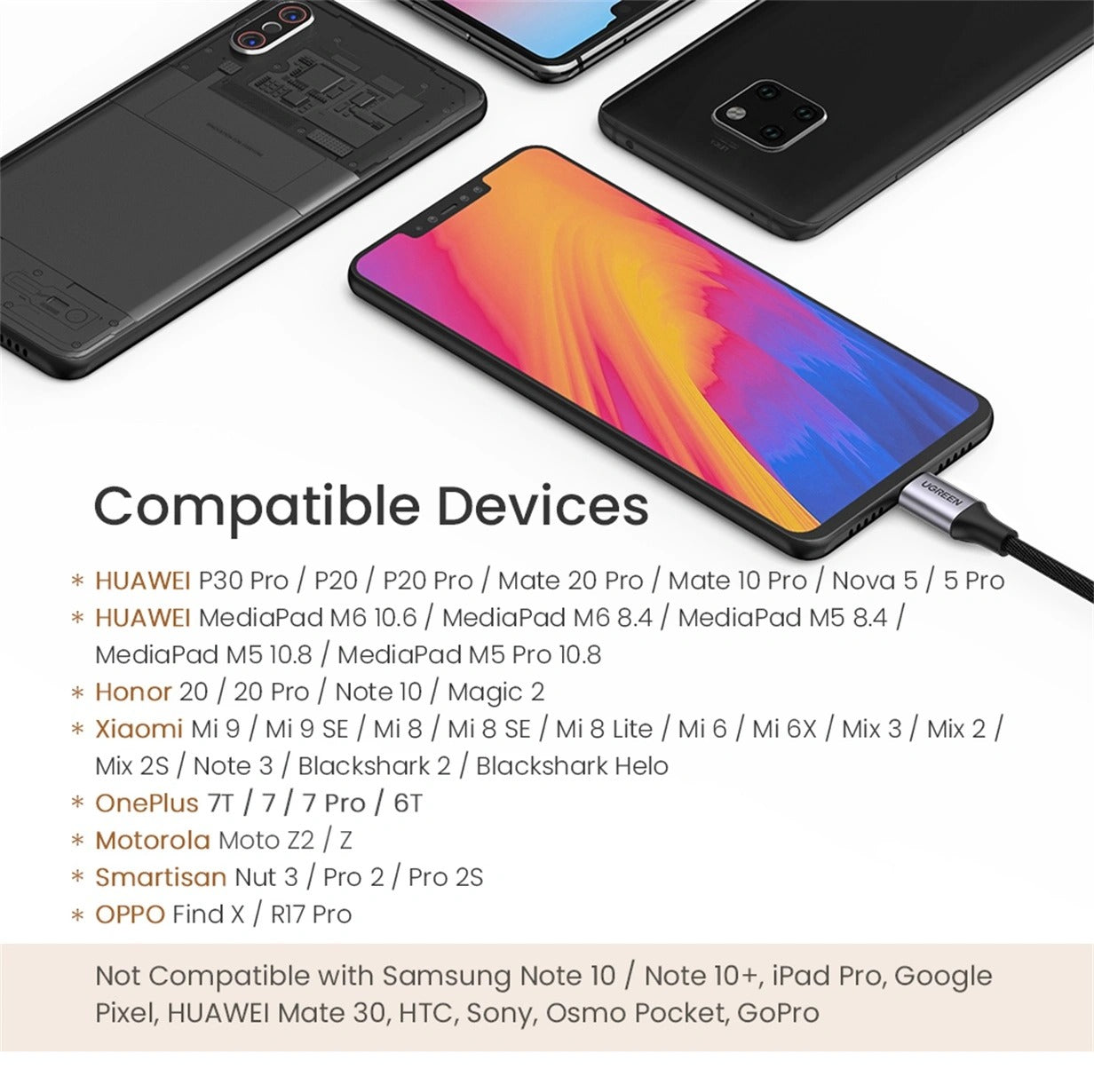 Ugreen USB-C to 3.5mm Stereo Audio Cable - 25cm (AV144/30732)