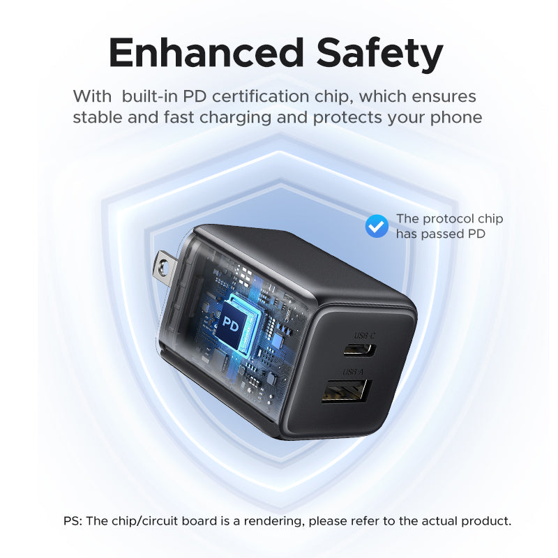 Ugreen 2-Port USB-A + USB-C 20W GaNInfinity Fast Charger (X514/55533)