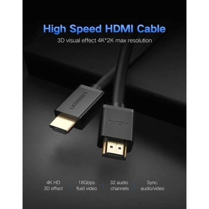 Ugreen HDMI Male to Male Cable - 0.5M (HD104/30115)