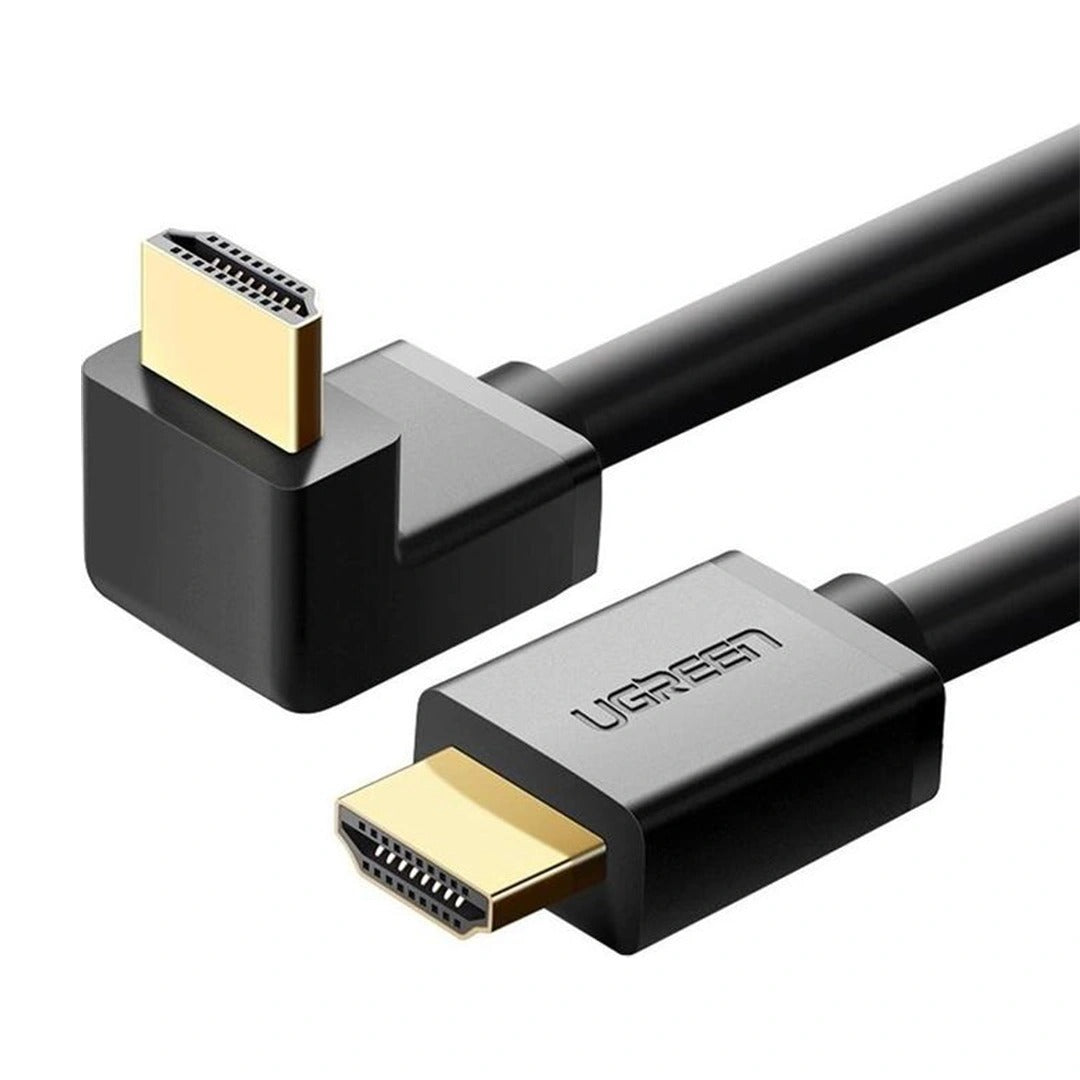 Ugreen HDMI Male to Male Right Angle 90 Degree Cable - 2m (Black)