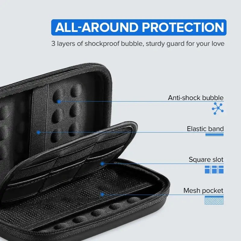 UGreen Hard Disk & Accessory Multi-Functional Storage Bag - Large Size (Black) (LP128/50274)