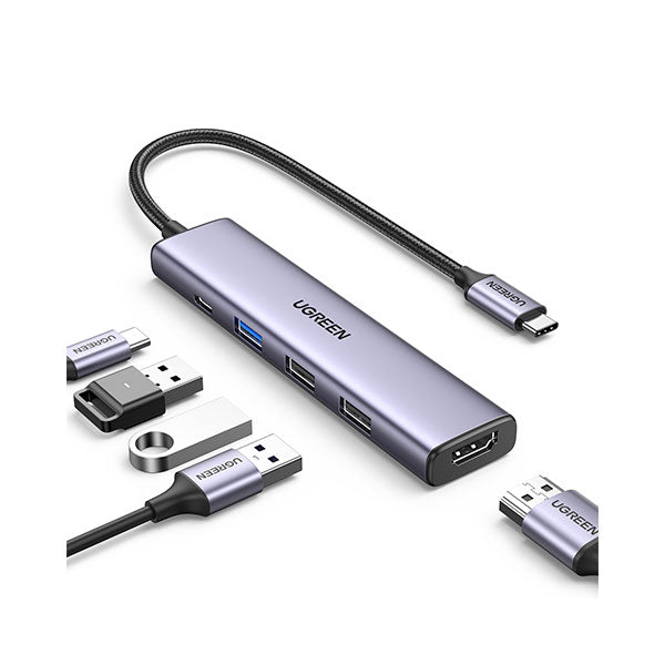 UGreen 5-in-1 Multifunction Adapter USB-C to HDMI + 1xUSB 3.0 A + 2xUSB 2.0 A + PD Power Converter