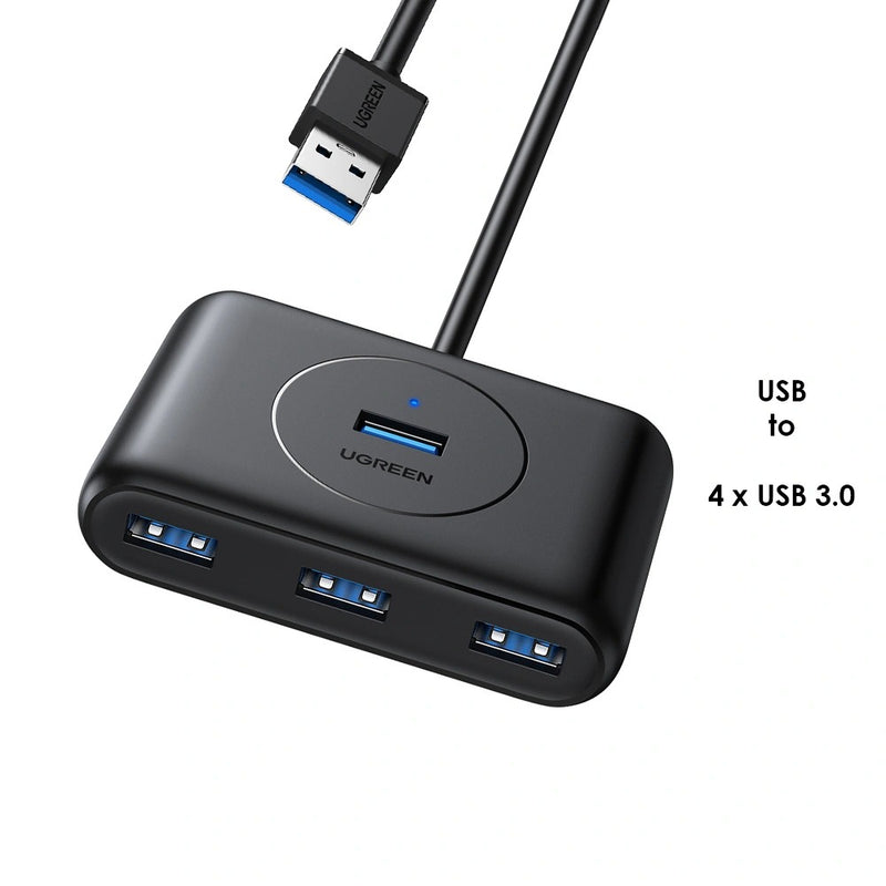Ugreen USB 3.0 A 4 Ports Hub - 0.5m (Black) (CR113/20290)
