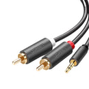 Ugreen 3.5mm Male To 2 RCA Male Audio Cable - Gray (1.5M, 2M, 3M, 5M)