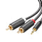 Ugreen 3.5mm Male To 2 RCA Male Audio Cable - Gray (1.5M, 2M, 3M, 5M)
