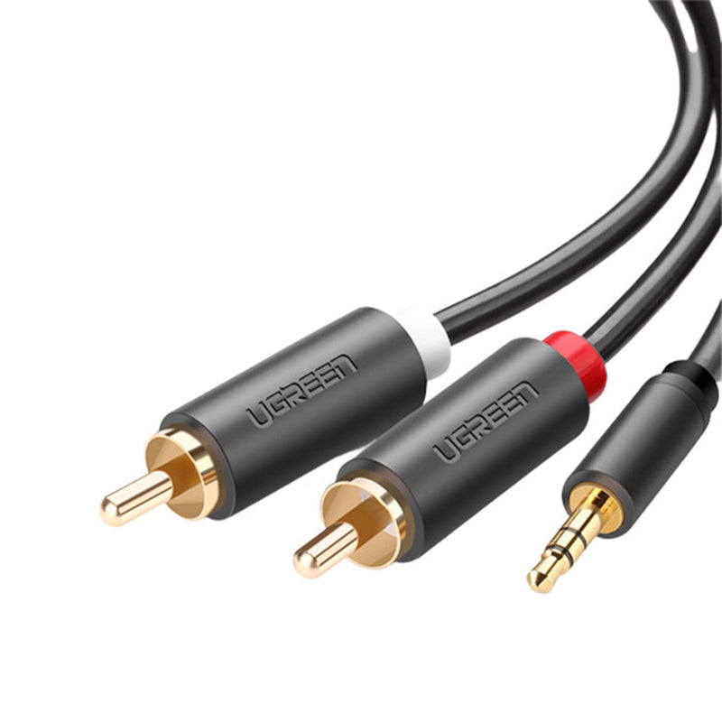 Ugreen 3.5mm Male To 2 RCA Male Audio Cable - Gray (1.5M, 2M, 3M, 5M)