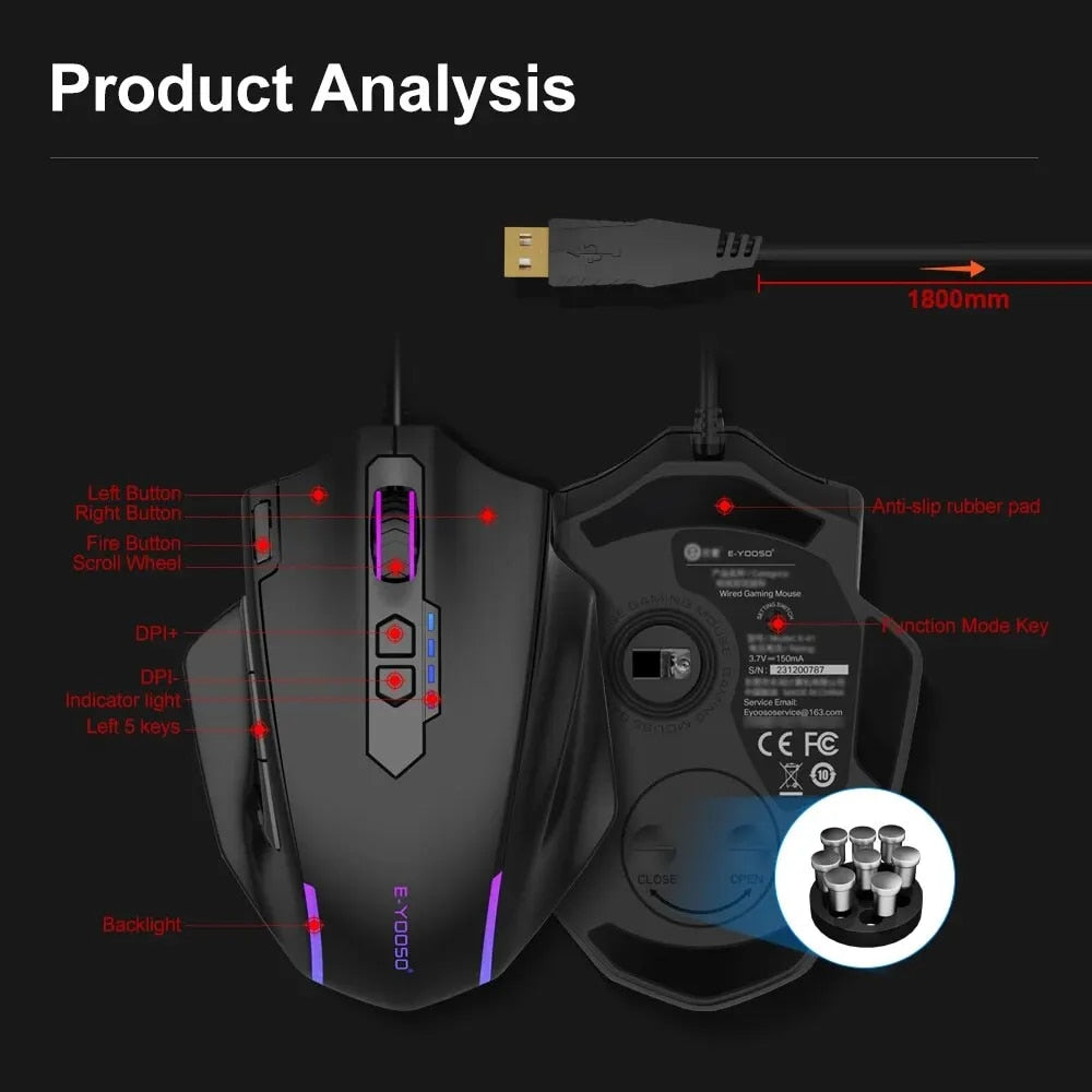 E-Yooso X-41 RGB Wired Gaming Mouse (Black)