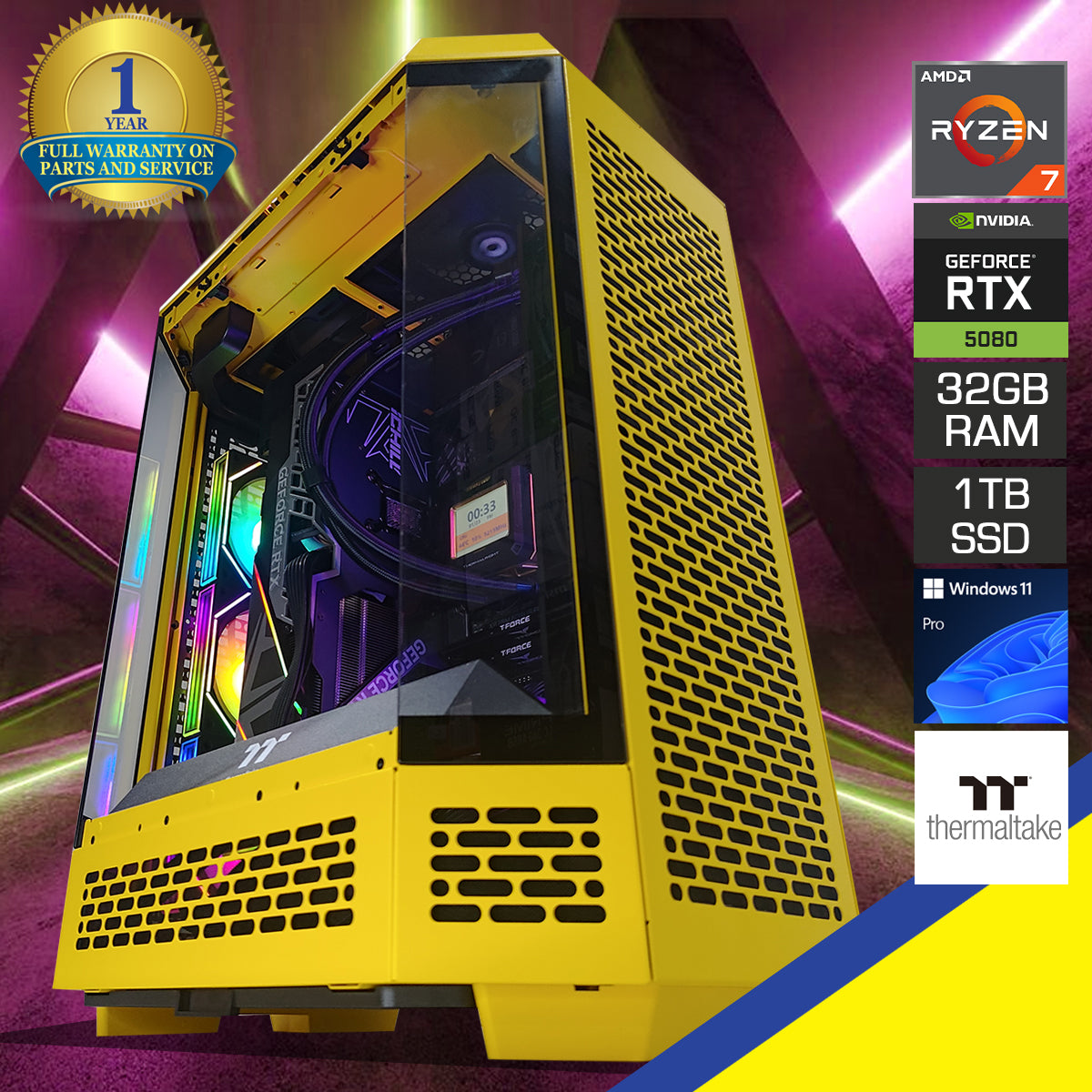 Ultra The Tower 600 Yellow Desktop Gaming PC | DataBlitz