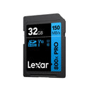 Lexar High-Performance 800x PRO 32GB SDHC UHS-I C10 U1 V10 150MB/s Read SD Card BLUE Series