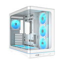 Sama V62 Mid-Tower Curved Panoramic TG Panel PC Case with 7x Pre-Installed ARGB Infinity Fans (Black, White) (V62-BKADA7X1-GL, V62-WHADA7X1-GL)