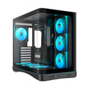 Sama V62 Mid-Tower Curved Panoramic TG Panel PC Case with 7x Pre-Installed ARGB Infinity Fans (Black, White) (V62-BKADA7X1-GL, V62-WHADA7X1-GL)
