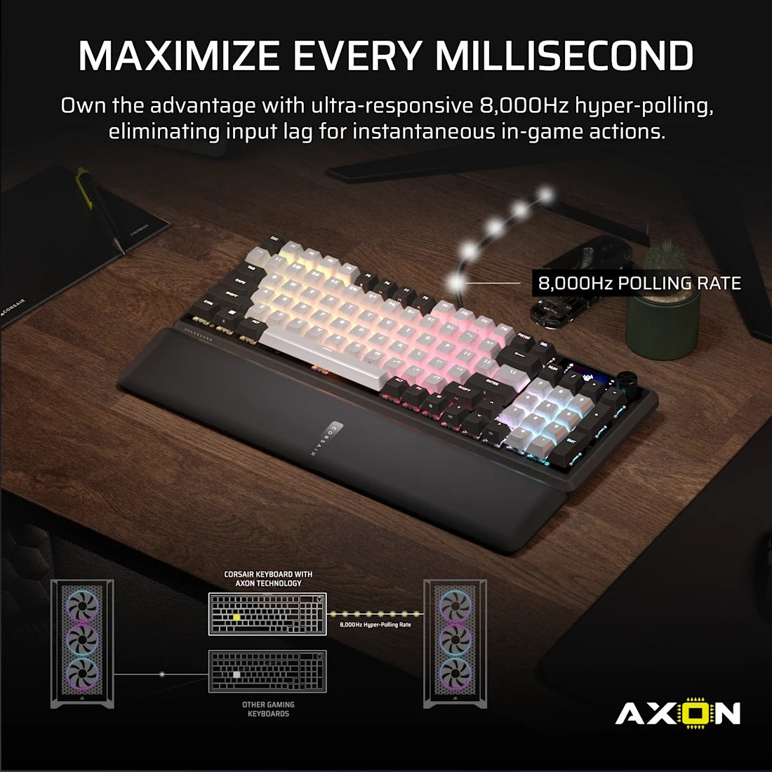 Corsair Vanguard 96 Mechanical Gaming Keyboard with Wobble-Free Hot-Swappable MLX Pulse Switches