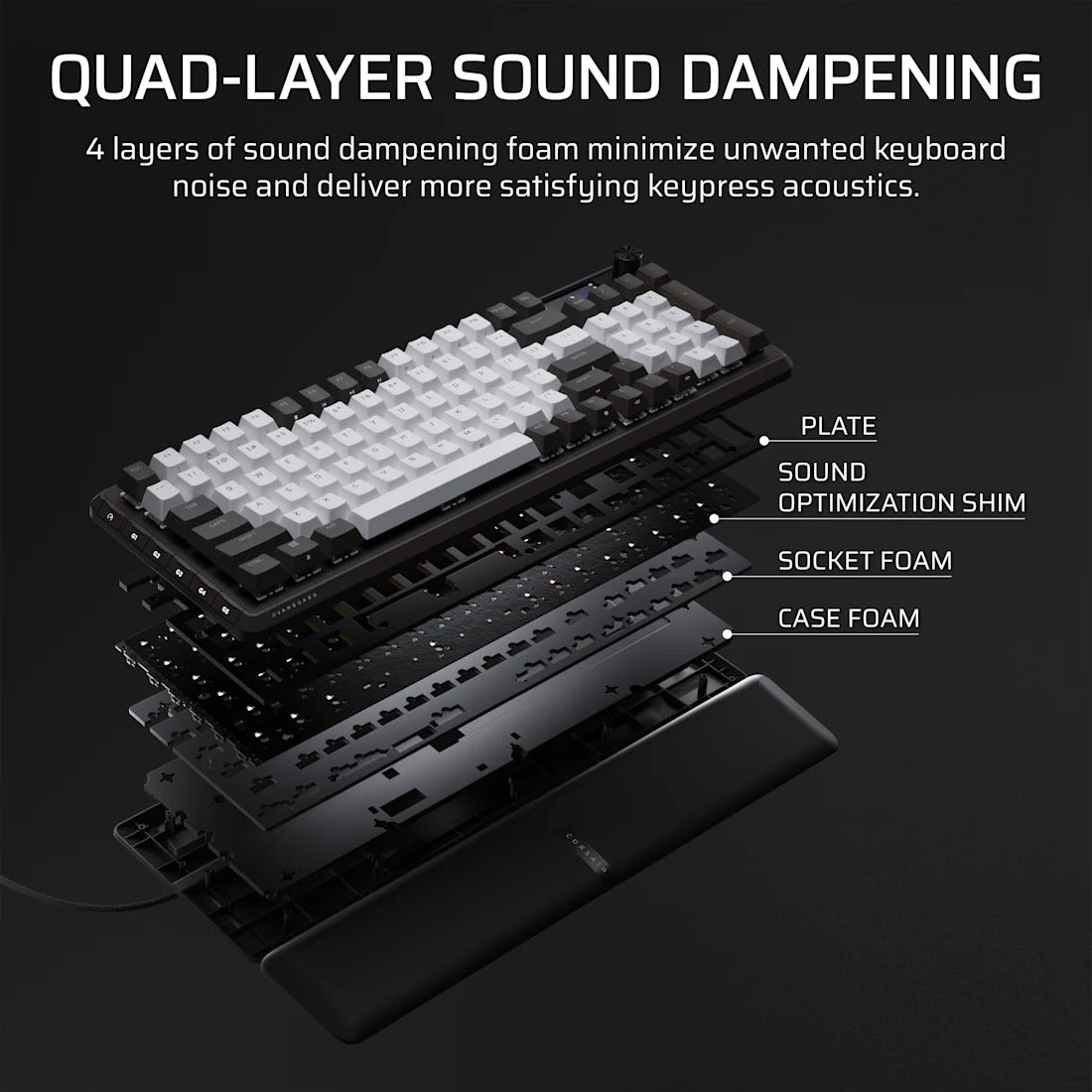 Corsair Vanguard 96 Mechanical Gaming Keyboard with Wobble-Free Hot-Swappable MLX Pulse Switches