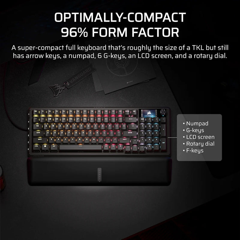 Corsair Vanguard Pro 96 Hall Effect Mechanical Gaming Keyboard with MGX Hyperdrive Magnetic Switches