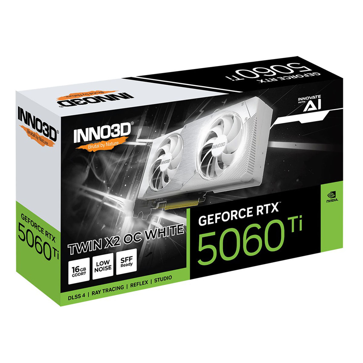Inno3D Geforce RTX 5060 TWIN X2 OC 16GB GDDR7 Graphics Card (White) (N506T2-16D7X-191073W)

